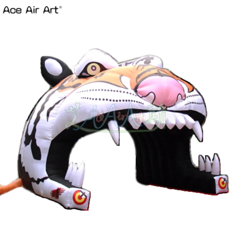 

Inflatable Animal Inflatable Tiger Mouth Tunnel Tent Used For Outdoor Events Decorations Commercial Advertising