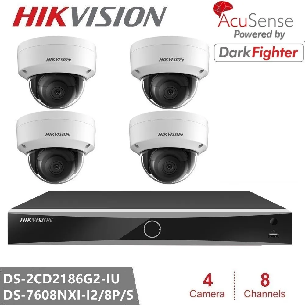 

Система видеонаблюдения Hikvision, компактная Сетевая купольная камера безопасности со встроенным микрофоном, 8 Мп, POE, 30 м, IR, H.265 +