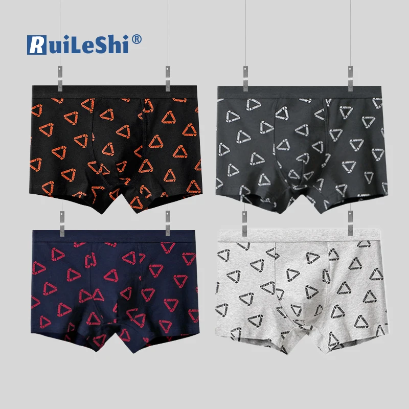 

4pcs Boxer Shorts Underpants man Men's Panties Men Boxer Underwear Cotton for Male Couple Sexy Set Calecon Large Size Lot Soft