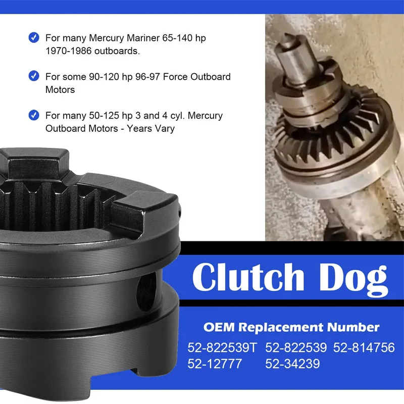 Clutch Dog 6 Jaw FWD & 3 Jaw Rev Fits for 90-120 HP Force Outboard Motors, 50-125 HP 3 and 4 Cyl, for Mercury 52-822539T Boat enlarge