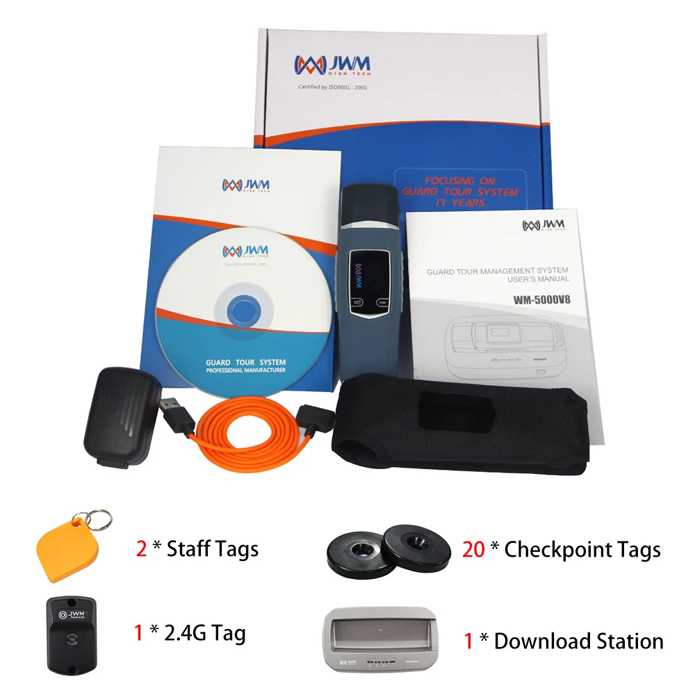 

JWM контрольная система с двумя режимами считывания контрольных метк, 20 RFID-метками 125 кГц и биркой 2,4 ГГц