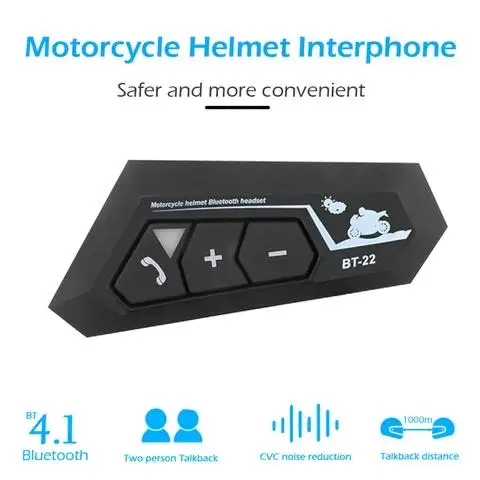 Bluetooth-гарнитура BT22 для мотоциклетного шлема водостойкая BT 5 0 + EDR