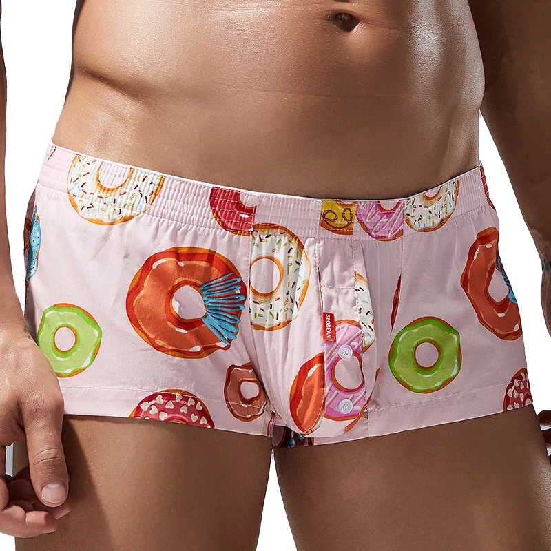 Seobean Brand SEOBEAN Mens Plaid Boxer Shorts Cotton Underwear Underpants Boxers for Men