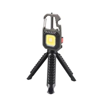 mini portable multifunctional keychaines flashlight camping bag hanging lamp warning light rechargeable with stand