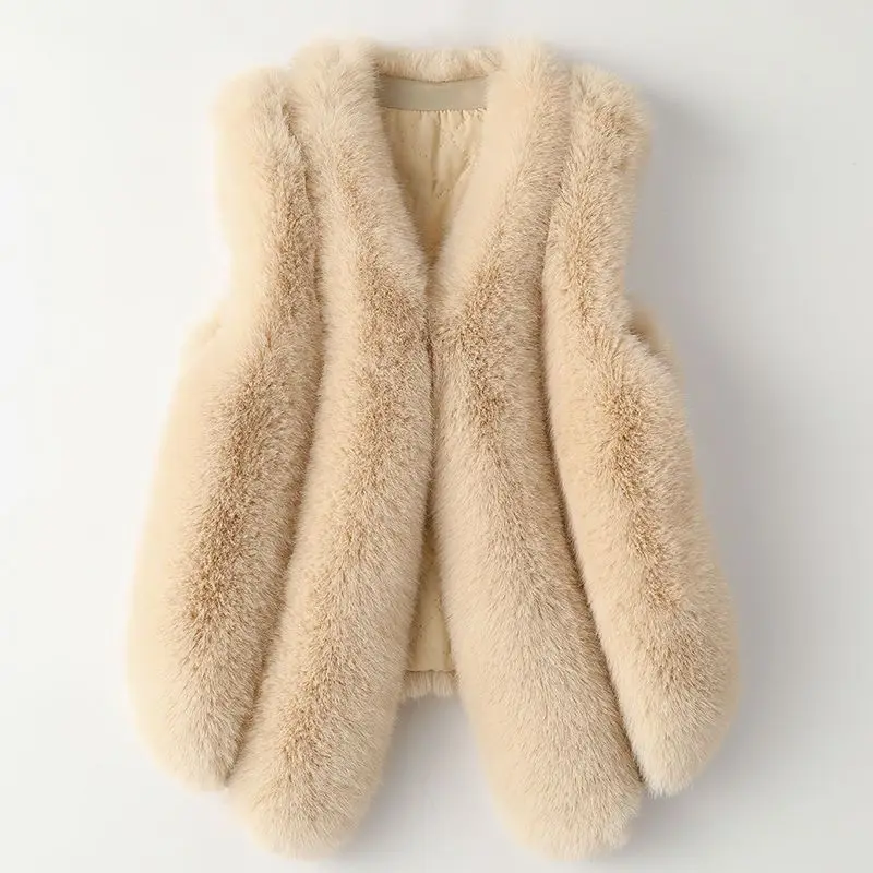 Environmental Protection Fur Vest Jacket Women Vest With 2022 Autumn Winter New Fashion western style fake fox hair vest