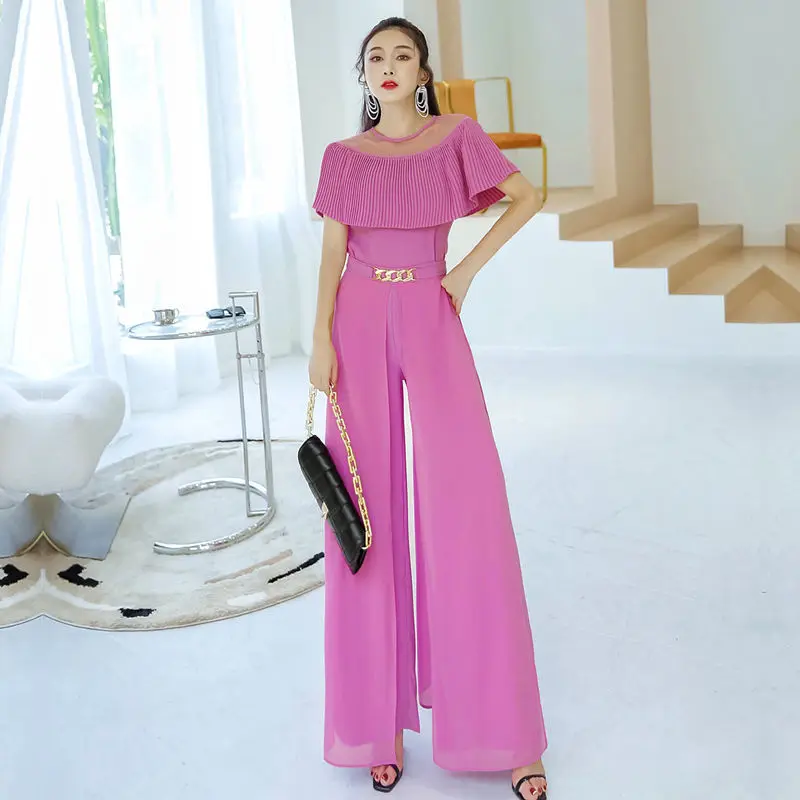 

Новое поступление, Женский сетчатый топ и брюки, лето 2022, женские костюмы из двух предметов, женские костюмы с широкими штанинами