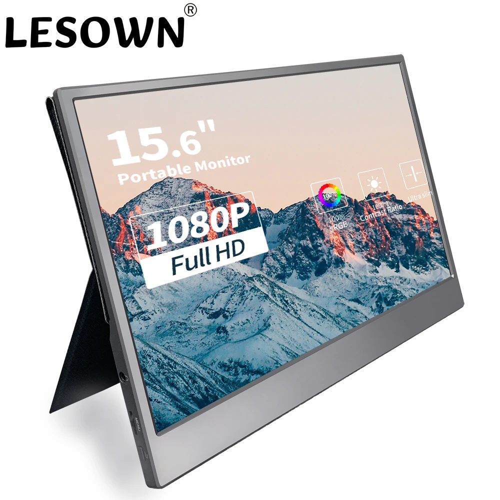 

15.6" Portable Monitor for Laptop, 4K 1080P HDMI USB-C Second Portable Display External Computer Monitor, IPS Eye Care Portable