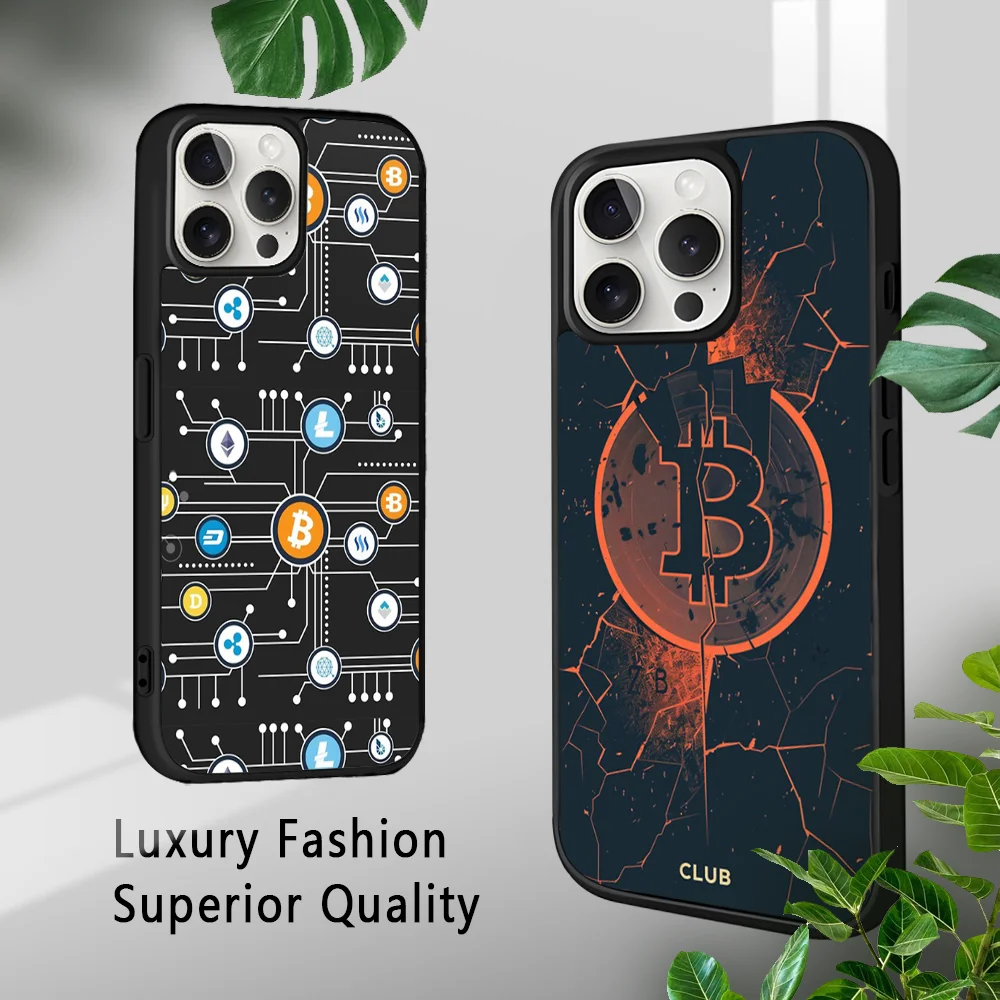 Чехол для телефона B-Bitcoin iPhone 15 14 13 12 11 Pro Xs Max Mini XR X 7 8 Plus роскошный зеркальный