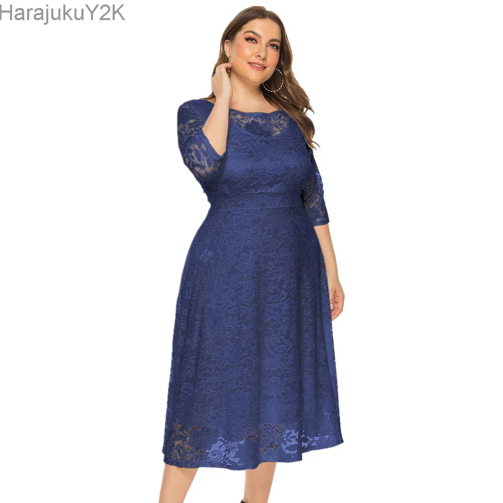 2022 New Women Plus size Dress Black White Long Sleeve Larges Big Plussize Autumn Clothes clothing Casual Wear For Female Suits