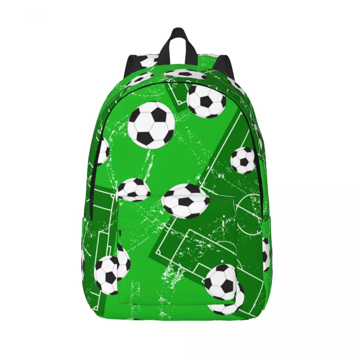 

Men Women Backpack Large Capacity School Backpack for Student Background With Football Gate And Soccer Ball School Bag