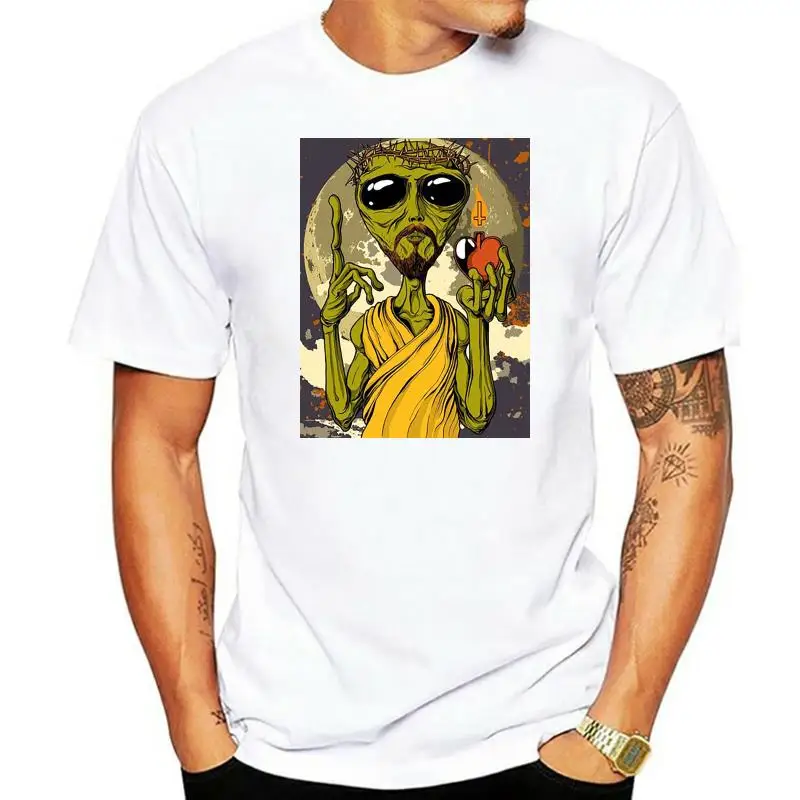 

Мы приходите в мир, мужские футболки на заказ E.T. Футболка с принтом Иисуса инопланетянина, хлопковый топ в стиле хип-хоп, лето