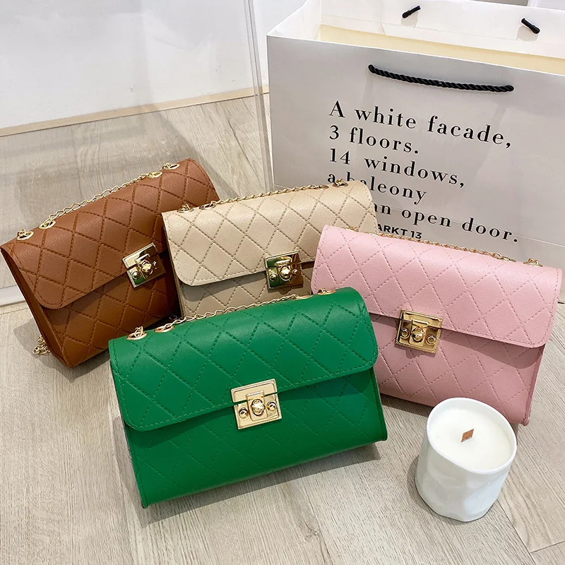 2023 New Fashion Women Messenger Bags Chain Shoulder Bags Small Square Bag Trend Luxury Brand Handbags Tote BagsTextured Bags