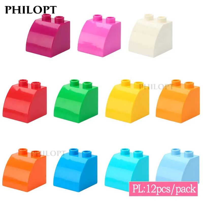 12 шт., Детский конструктор с наклонной поверхностью, 2x2 точки