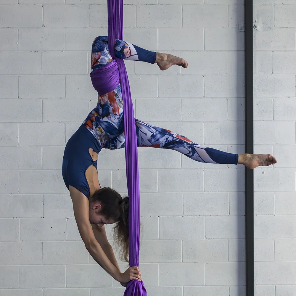 Высококачественный воздушный шелк 10 м светло-фиолетовый 40D нейлон для акробатических цирков воздушная Йога Шелковый набор