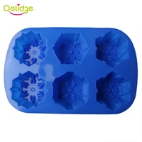 1pc christmas snowflake shape silicone mold 6 cavity fondant cupcake mould diy cake decorating pastry baking tools