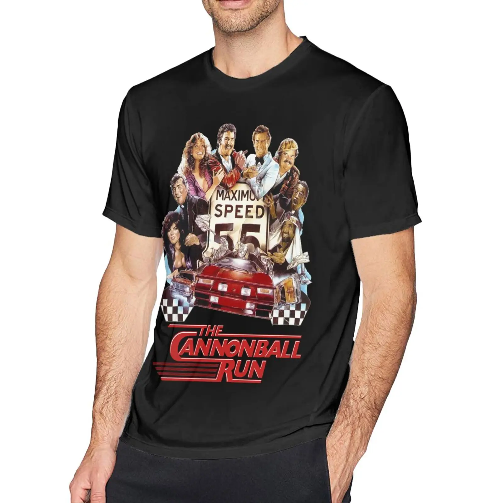 

Мужская футболка Cannonball Run в стиле 80-х с комедией и постером, мужские футболки, одежда в стиле Харадзюку, мужские футболки с графическим рисун...