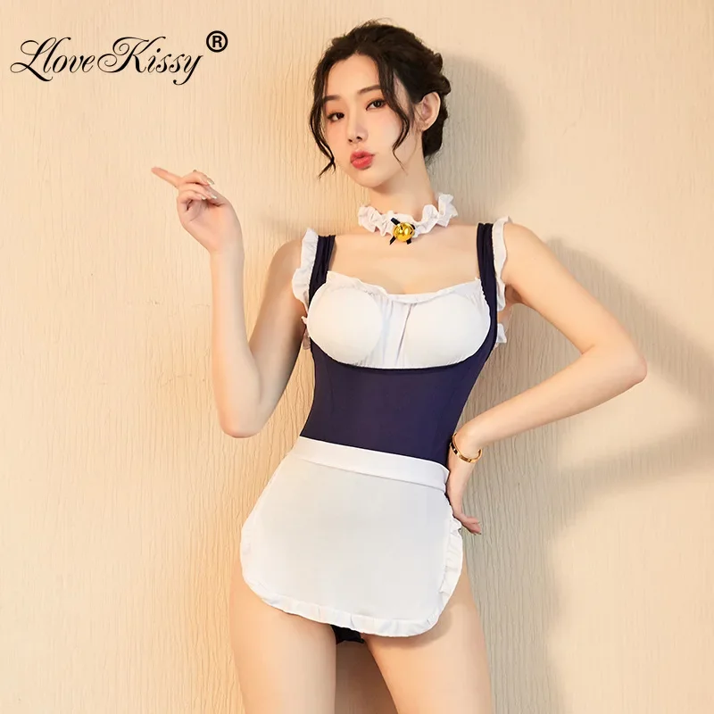 

18+ Women's Sexy Fun Lingerie Cosplay Maid Dress Uniform Temptation Kawaii Backless Costumes Pornos Suit Sexy Maid Dress