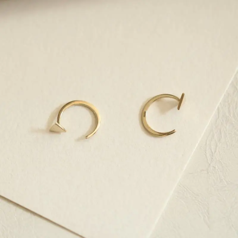 

GOLDtutu Real 9k Earrings Mini Triangle Small Earrings for Women Fashion