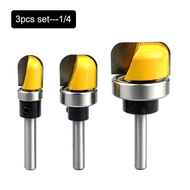 

Round Nose Milling Cutter with Bearing Practical Grooving Router Bit Engraving Router Planing for Head DIY Woodworking T
