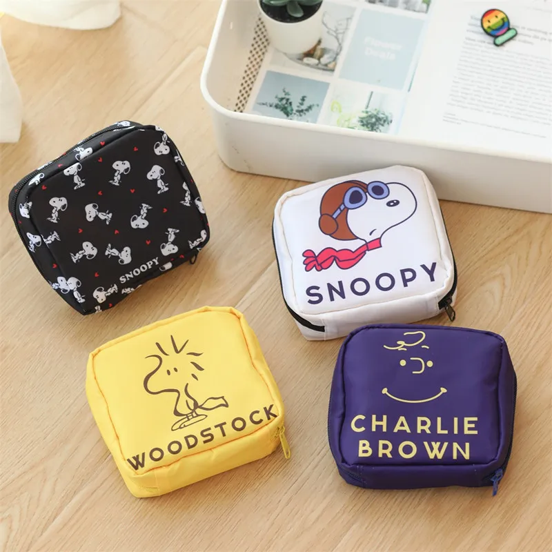 

Snoopy Cartoon Cute Storage Bag Portable Sanitary Napkin Storage 4 Styles Mini Bag Kawaii Anime Toy for Girl Gift Birthday Gift