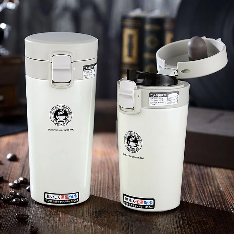 

380ml Steel Car Thermos Coffee Mug Travel Coffee Mug Cup Double Wall Vacuum Flask Thermos Water Bottle Coffee Thermal Mug