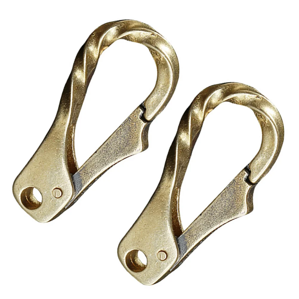 

2 Pcs Brass Buckle DIY Chain Lobster Clasp Buckles Key Rings Clip Keyring Lanyard Pet Crafts Clasps