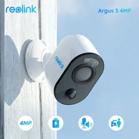 reolink argus 3 4mp ip wifi security camera outdoor battery power humancar detection color night pir 2 way audio surveil camera
