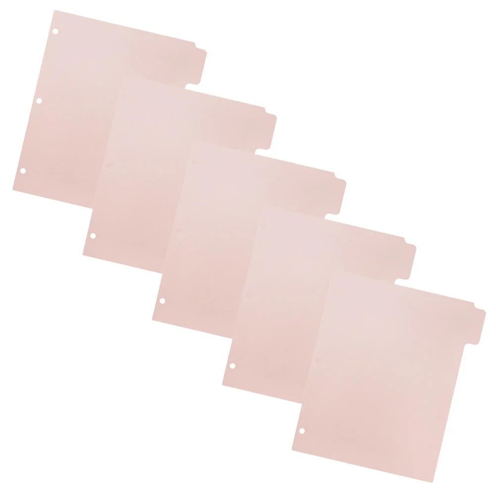 

5 Sheets Detachable Binder Tabs Dividers Separator Loose-leaf Page Markers Pp Notebook Tag