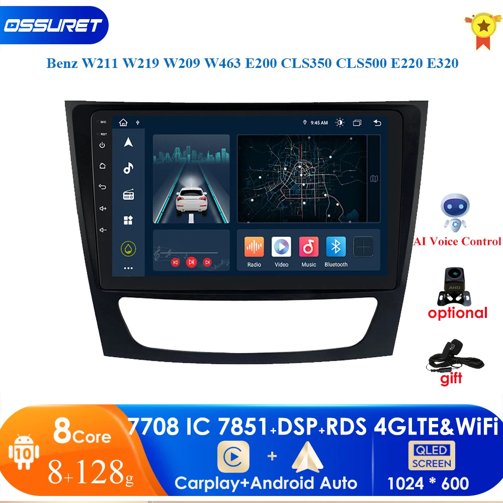 

4GWIFI Android 10 car GPS player For Mercedes Benz E-class W211 E200 E220 E300 E350 E240 E270 E280 CLS CLASS W219 no 2din dvd