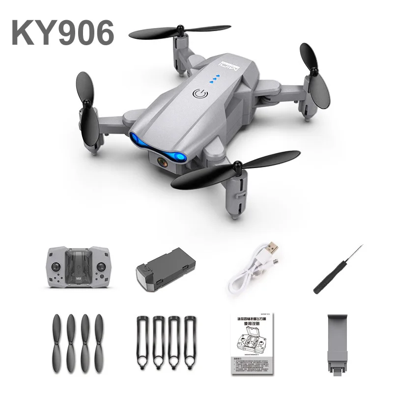 

KY906 Mini Drone Foldable Aerial Photography Four Axis RC Quadcopter Spare Parts Battery Blade Protective Frame Charging Wire