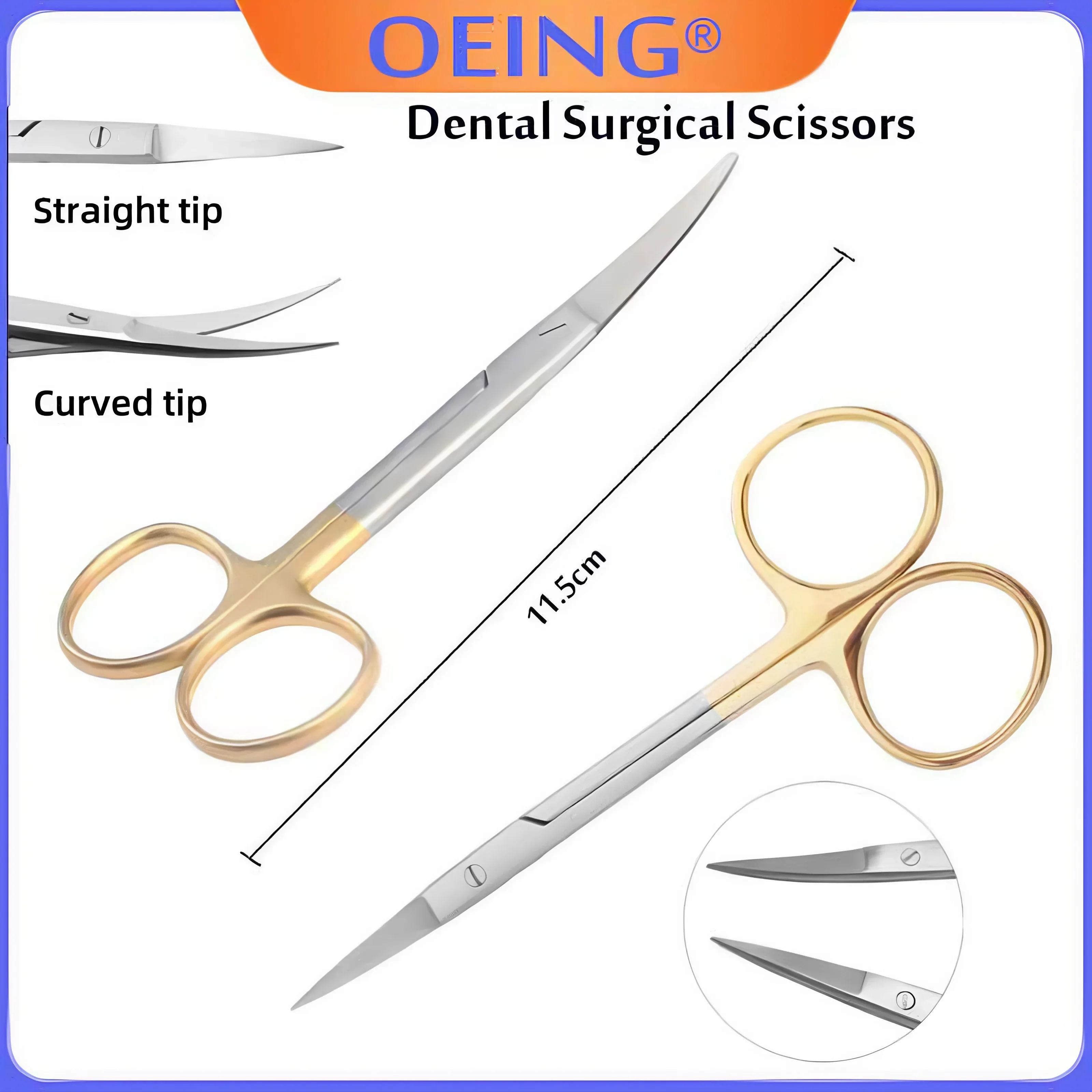 1 шт. стальные позолоченные ручки прямой изогнутый наконечник стоматологические