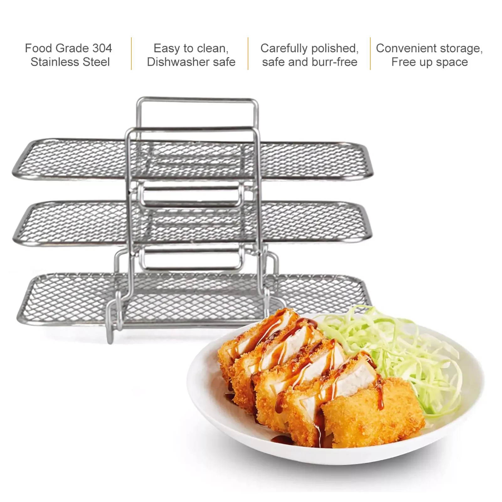 

Stainless Steel Dehydrating Rack 304 Stainless Steel Dehydrator Stand Dehydrator Rack For Air Fryer 7.48*4.92*4.52in Dehydrator