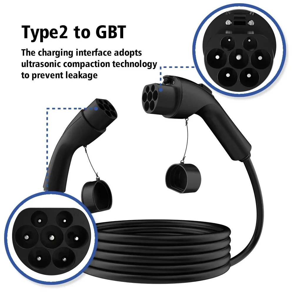 LONLINK Тип 2 к GB/T 62196 Кабель для зарядки электромобилей 16/32 А 22 кВт 3-фазный кабель