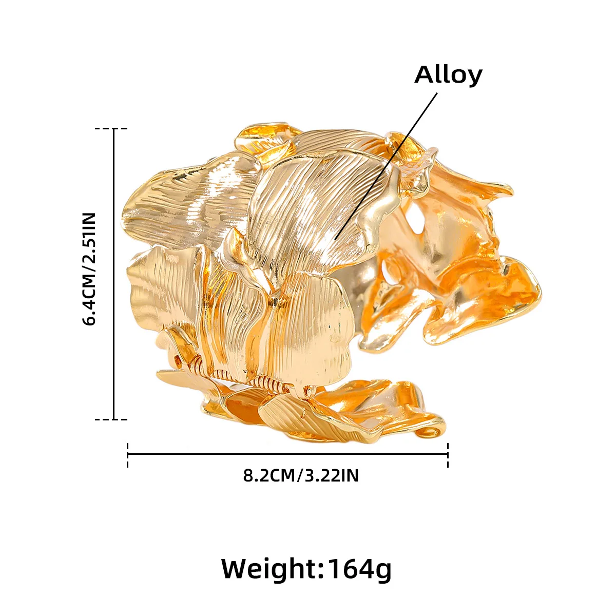 HUANZHI модный винтажный золотой цветочный лист открытый Крупный браслет для женщин