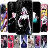 spider woman girl clear phone case for huawei honor 20 10 9 8a 7 5t x pro lite 5g black etui coque hoesjes comic fash design