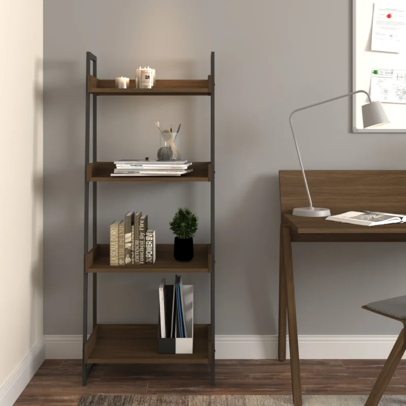 

Mainstays Mixed Material 4-Shelf Bookcase, Walnut