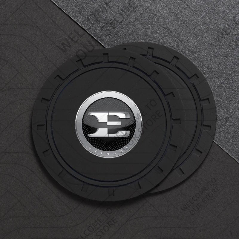 

2 шт. для KIA Stinger E GT Line LOGO эмблема автомобильная силиконовая подставка противоскользящая чашка для воды коврик для напитков аксессуары для украшения интерьера