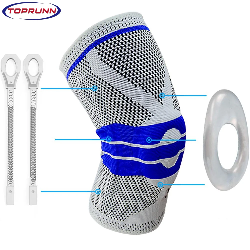 

Наколенник TopRunn, фиксатор колена, наколенник, компрессионный рукав для бега, разрыв кожи, для мужчин и женщин