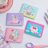 kawaii cartoon rabbit bear id card bag student pu leather bank card case wallet girls passport bus cover