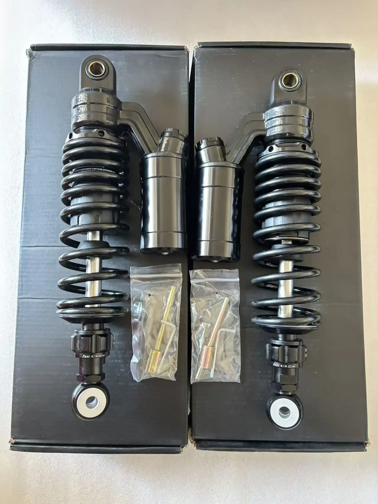 2 шт., универсальные мотоциклетные задние воздушные амортизаторы 285 мм-38 мм, подвеска для Honda Yamaha Kawasaki Suzuki Ducati ATV