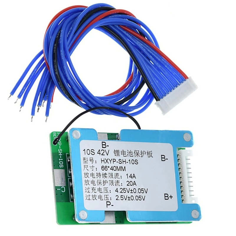 10S 42V 15A для BMS Polymer Cell 18650 плата защиты литиевой батареи с балансом встроенный