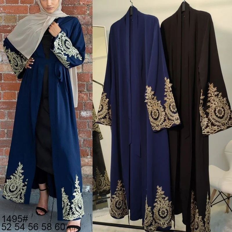 

Ramadan Abaya Islam Abayat Muslim Dress Abayas for Women Dubai Turkey 2022 Islamic Clothing Lace Stitching Long Skirt Vestidos