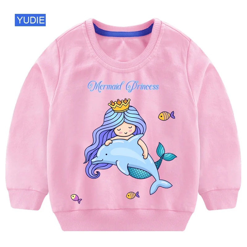 

Sweatshirts Hoodies Boys Girls Solid Color Red Black Gray Pink Autumn Winter Princess Dolphin Sweatshirt Kids Brand Casual Tops