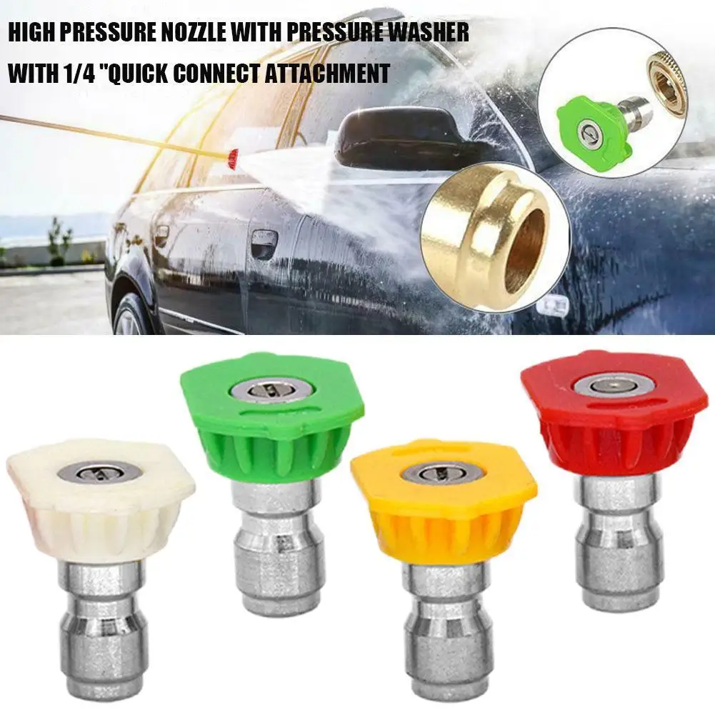 

1pcs High Pressure Spray Tip Nozzle Tip With 1/4" Inch Fitting Male Thread Karcher 0 15 25 40 Degree Water Jet Accessories