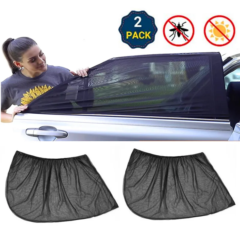 

2 Pack Car Window Sun Shade Curtain Car Window Shades Summer Car Window Cover Prevent UV Mosquito and Privacy Protect for In-Car
