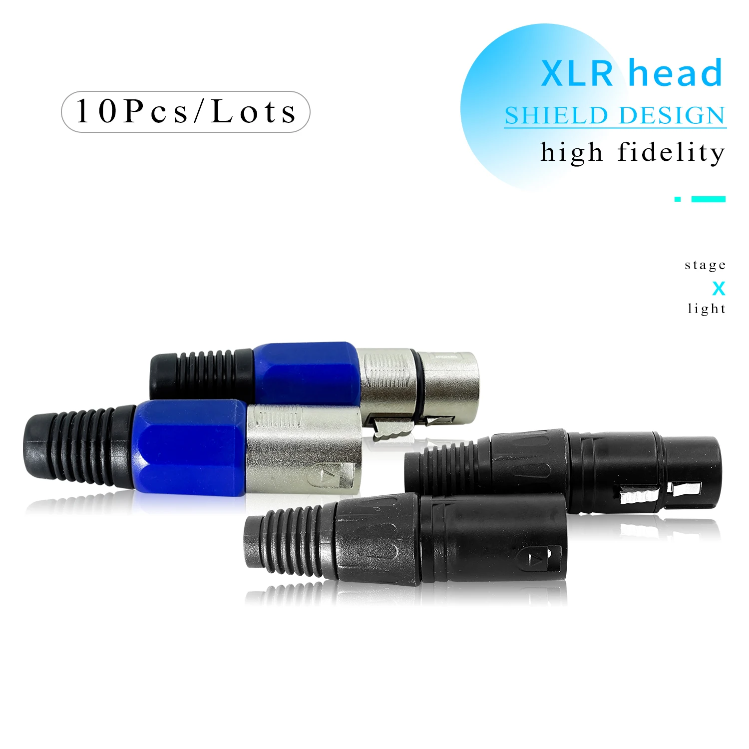 

10 комплектов 3-контактный металлический разъем XLR для кабеля DMX, светодиодный сценический прожектор с кабелем dmx оборудование для dj