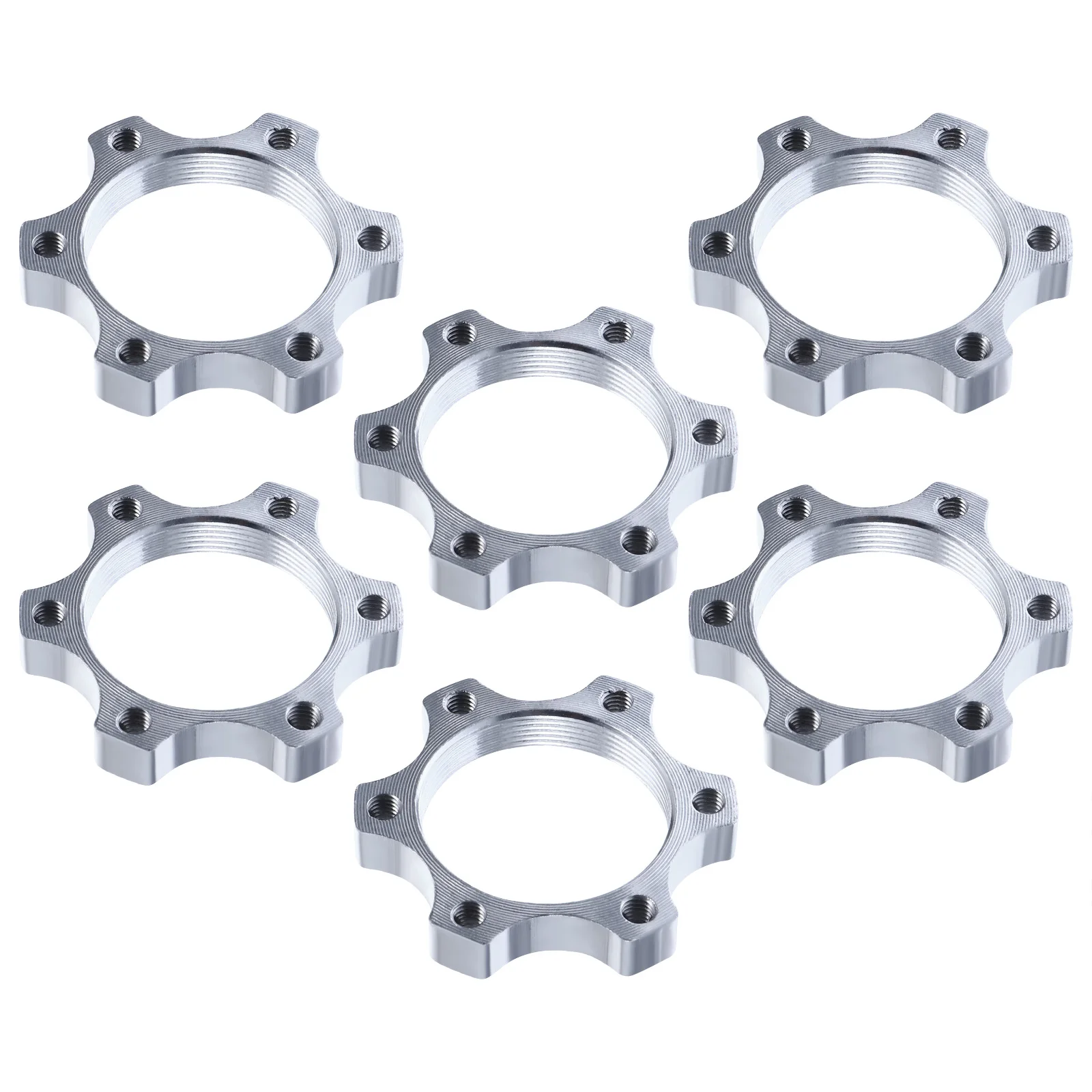 

6 Pcs Bicycle Brakes Disc Mountain Bike Tool Rotor Adapter Aluminum 6-Bolt Center-Lock Hubs