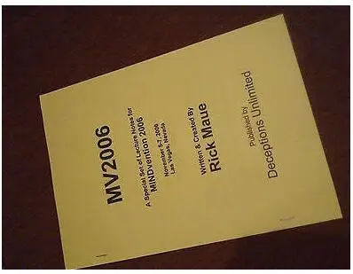 

RICK MAUE - MINDVENTION 2006 magic tricks