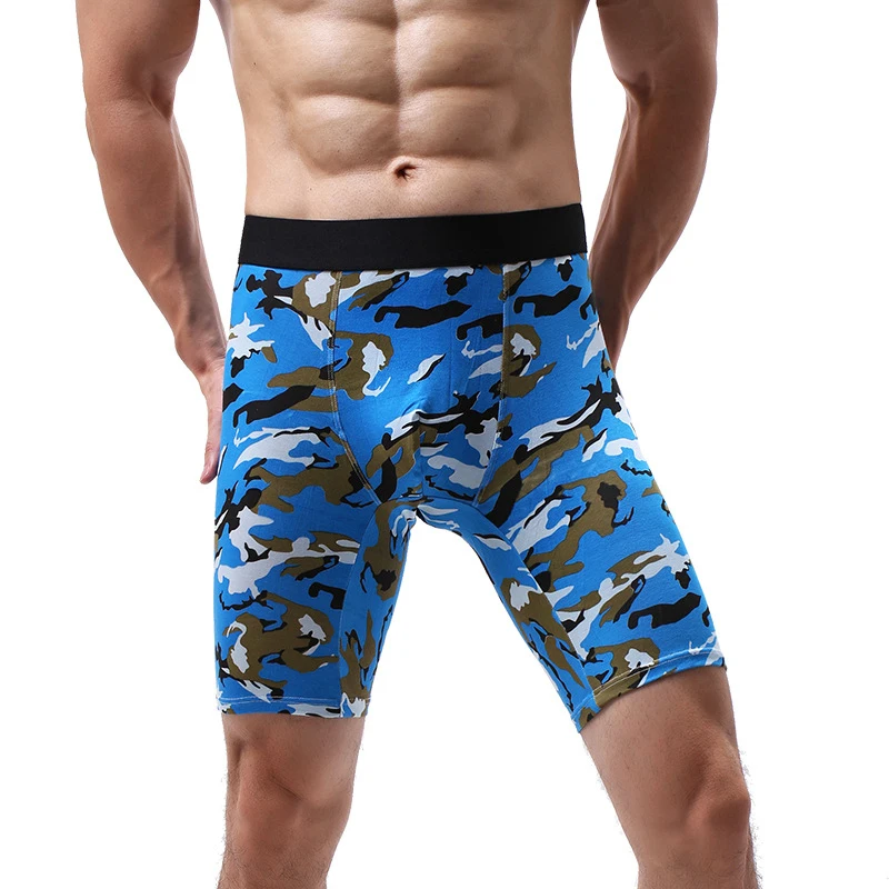 3Pcs/Lot Men's Sports Camouflage Shorts Underpants Pure Cotton High Quality Trend Men's Long Boxers