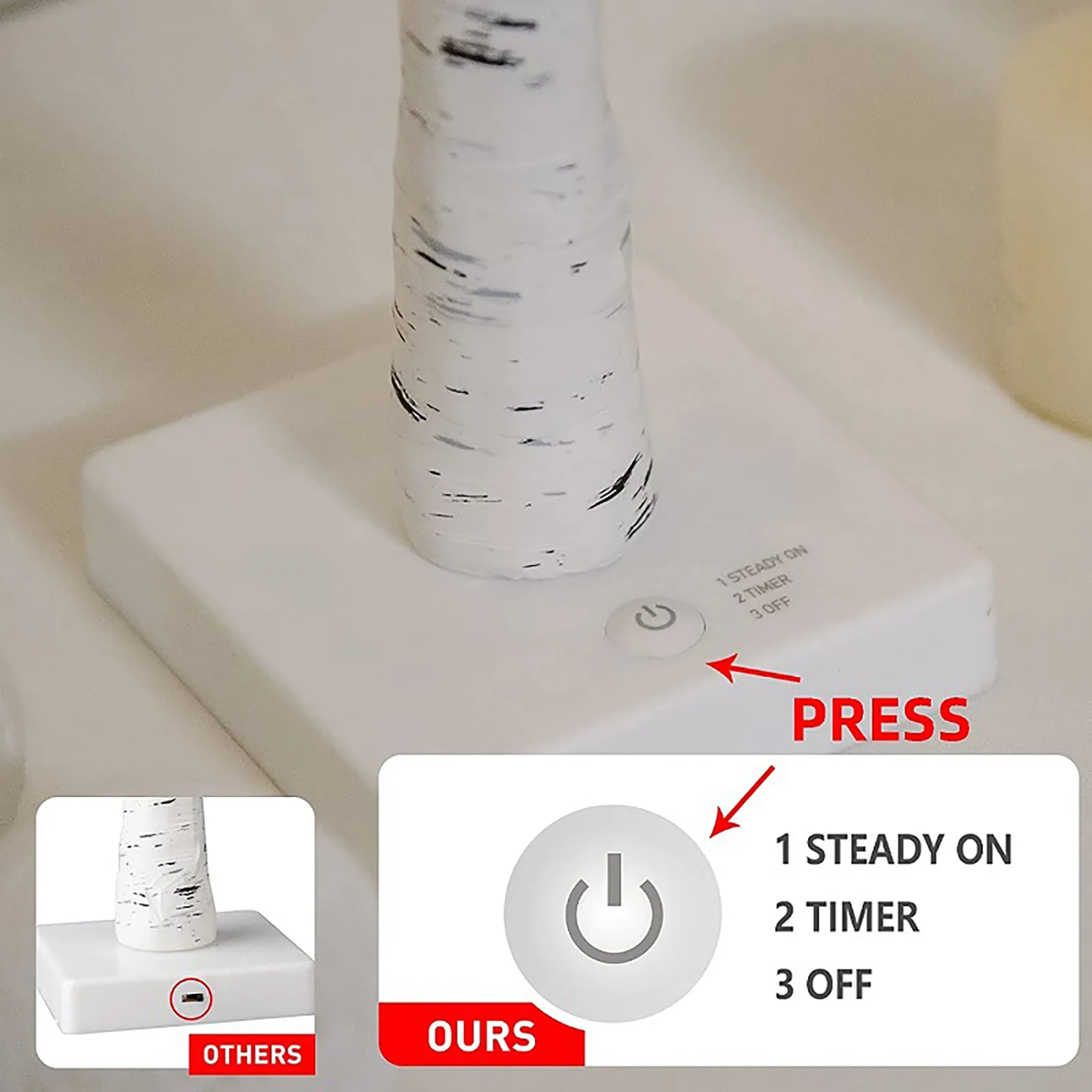 Новогодняя подсветка для украшения белых деревьев 24 дюйма